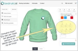 Verschillende maten met hetzelfde ontwerp bestellen