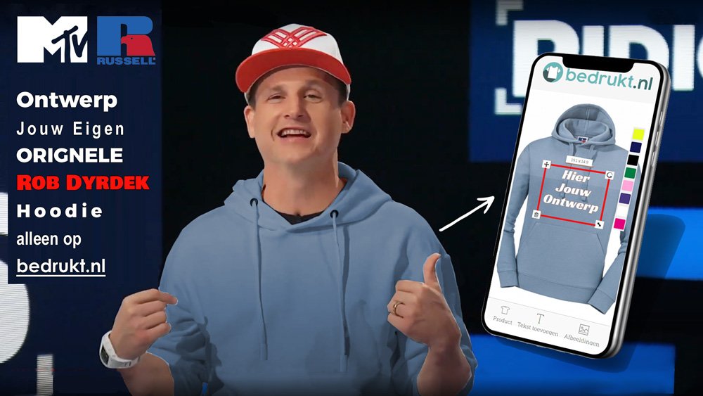 Ontwerp jouw Rob Dyrdek Hoodie bij Bedrukt.nl